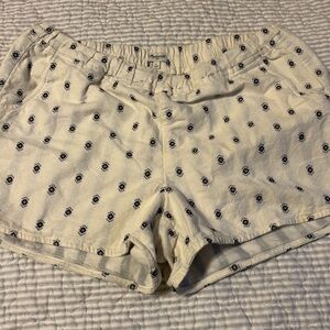Madewell Cream High Waist Shorts with Elastic Waistband